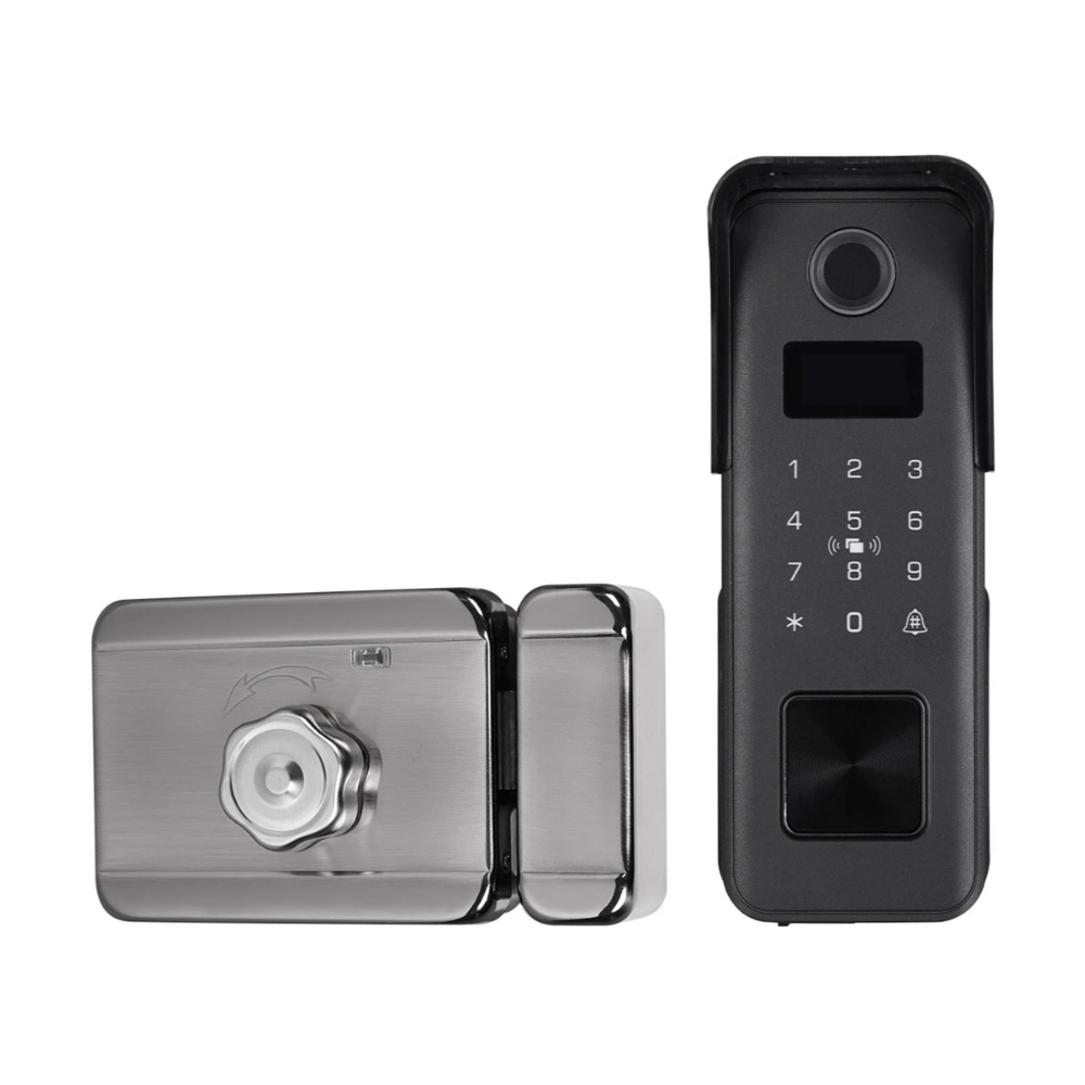 Smart Electronic Door Lock with Fingerprint, Code, Key & Card Entry – USB Backup & Low Battery Alert