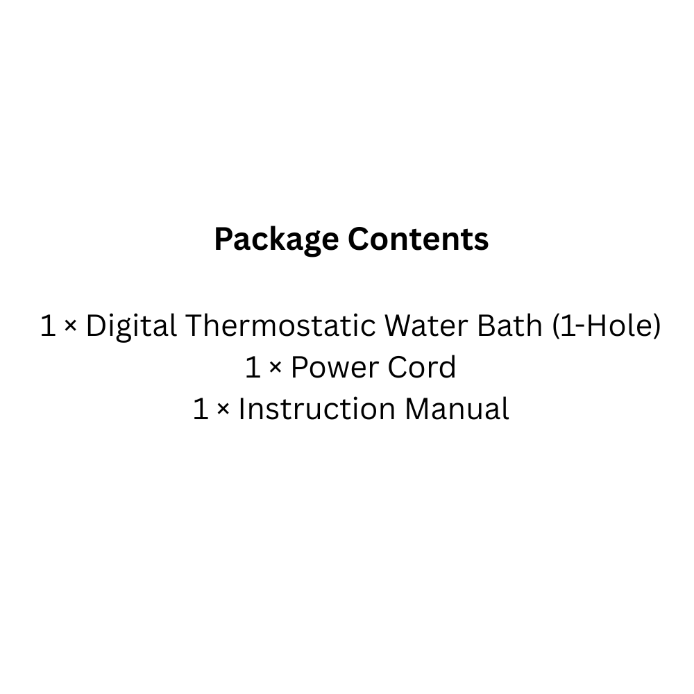 Digital Thermostatic Water Bath with Adjustable Temp – 1-Hole Lab Heating Unit