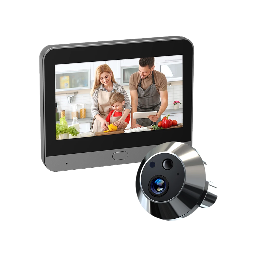 Smart 3MP Peephole Door Camera with 4.3" Display and Motion Alerts