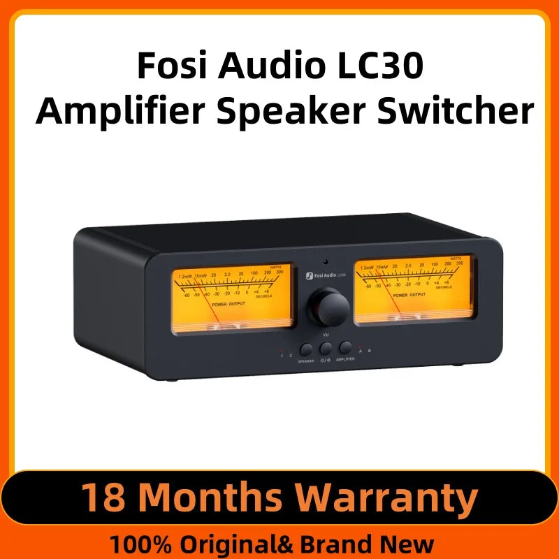 2-in-2 Out Amplifier Speaker Switch with VU Meters