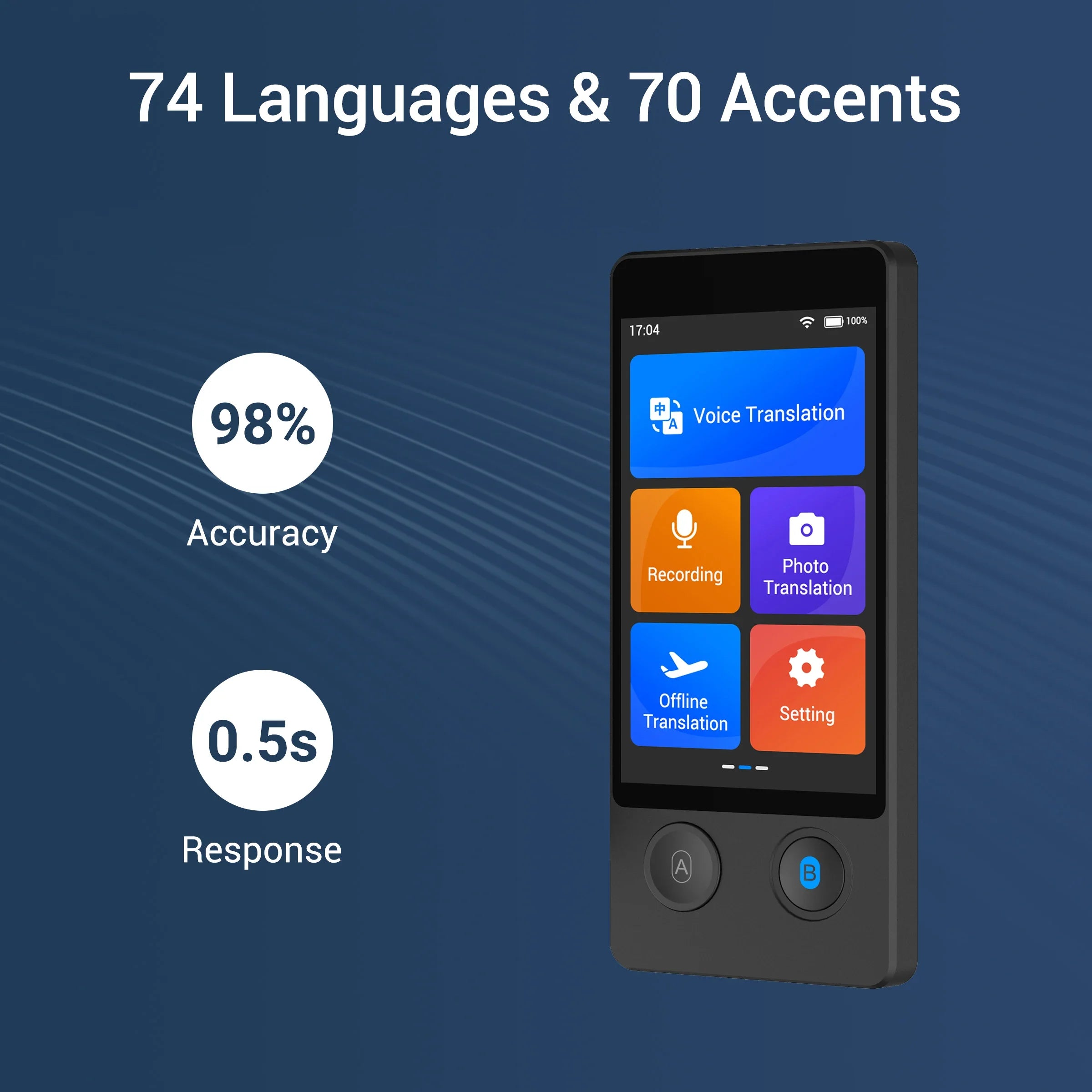 Travel-Friendly Multi-Language Translator with Long Battery Life