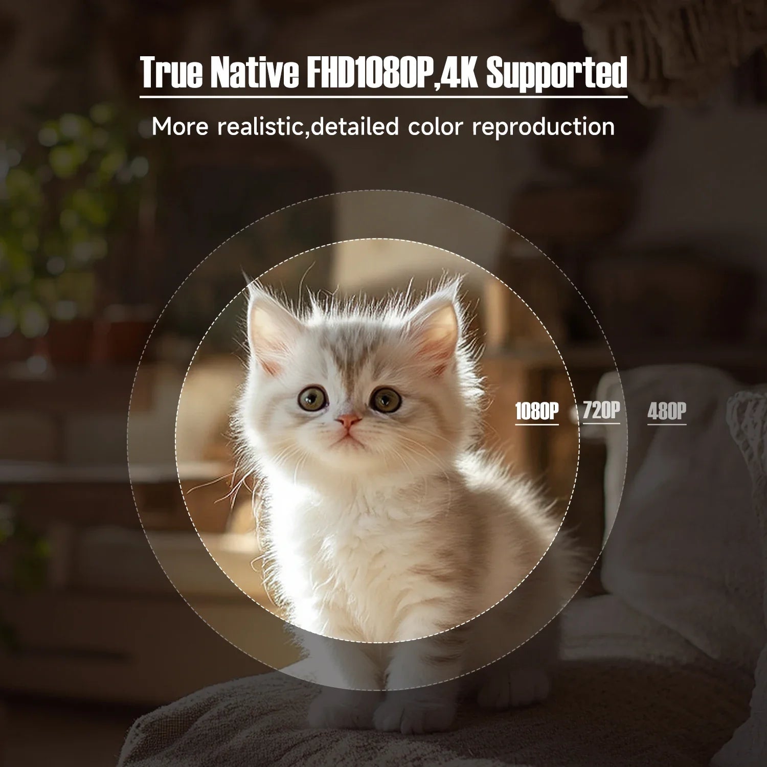 Portable 4K Home Projector with Auto Focus & WiFi6