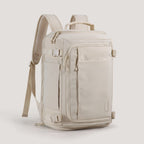 Beige Expandable Travel Backpack with USB and Laptop Slot