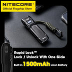 EDC23 Compact LED Flashlight with 2500 Lumens, OLED Screen & Built-In Battery for Outdoor Use
