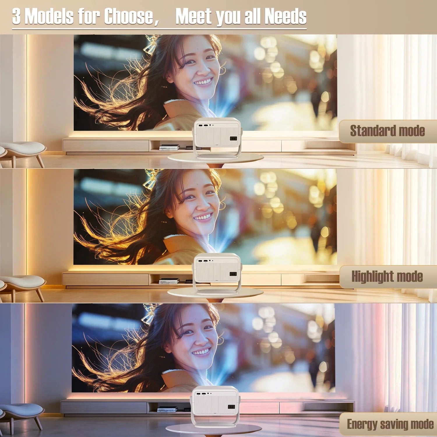 Portable 4K Home Projector with Auto Focus & WiFi6