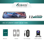 10" Touchscreen Dual Dash Cam 1080p Front + Rear Recording