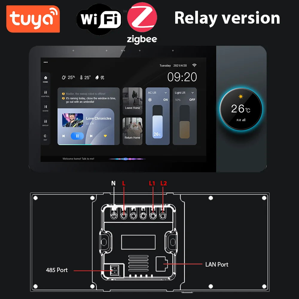 Multi-Functional WiFi Zigbee Smart Home Wall Panel