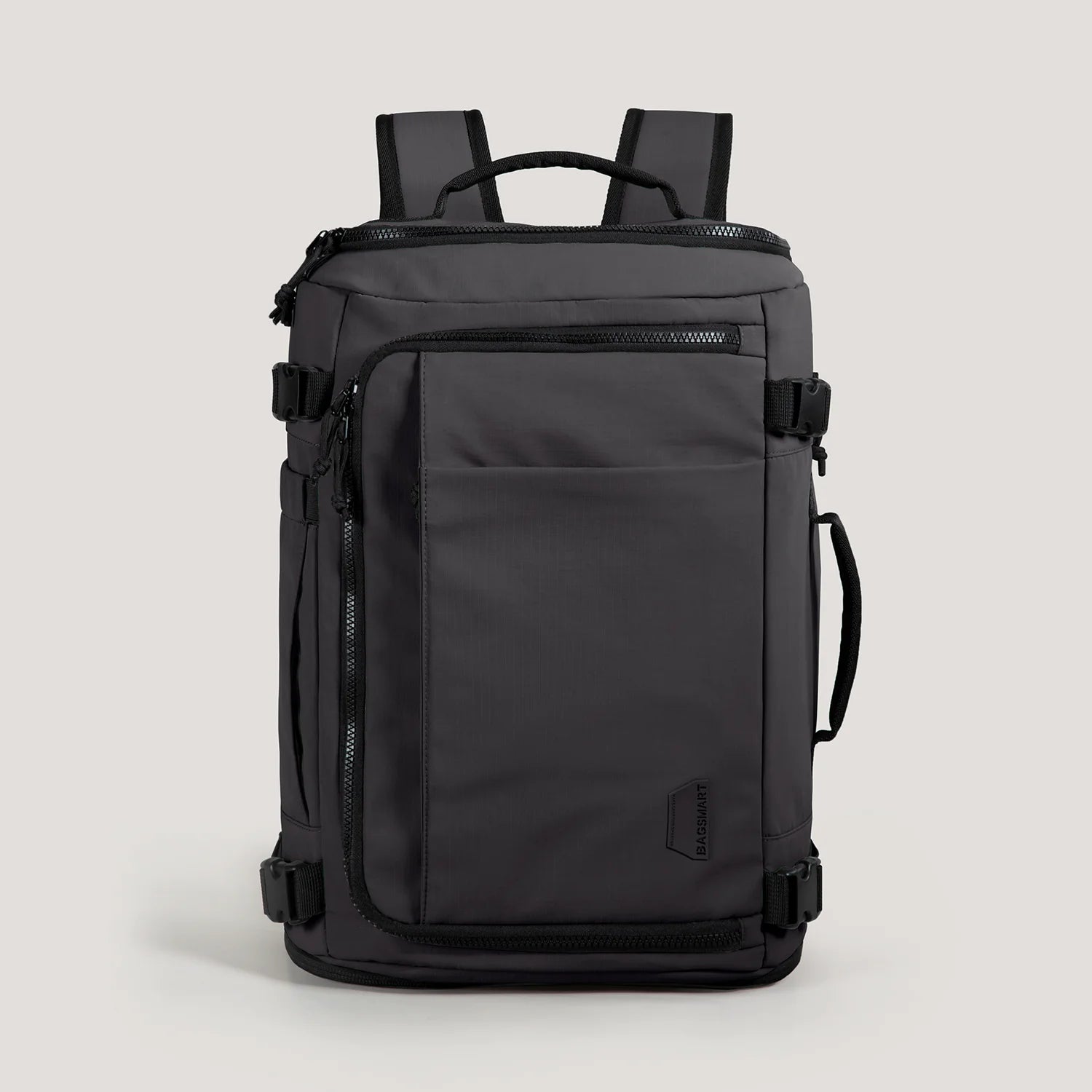 Black Expandable Travel Backpack with Laptop and USB Port