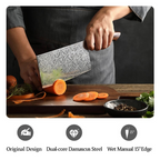 7" Dual-Core Damascus Kitchen Knife with Ergonomic Handle