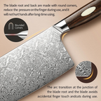 7" Dual-Core Damascus Kitchen Knife with Ergonomic Handle