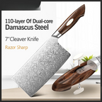 7" Dual-Core Damascus Kitchen Knife with Ergonomic Handle