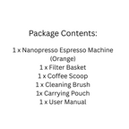 Compact 18-Bar Espresso Coffee Maker in Orange – Travel-Friendly Manual Machine for Fresh Brews