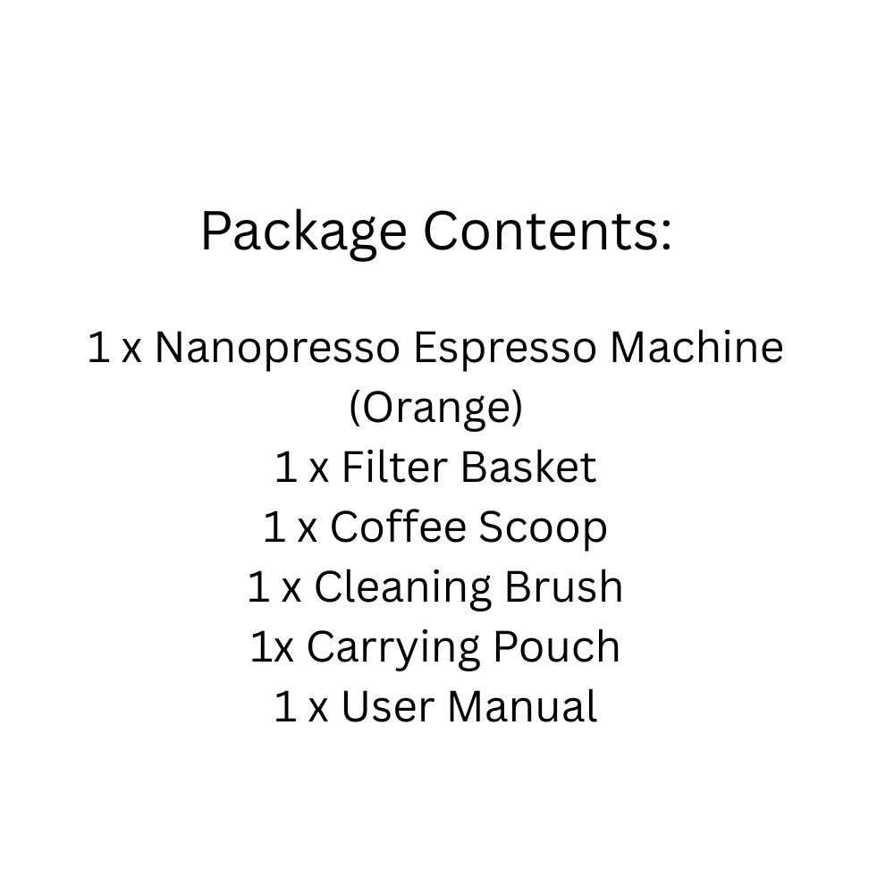 Compact 18-Bar Espresso Coffee Maker in Orange – Travel-Friendly Manual Machine for Fresh Brews
