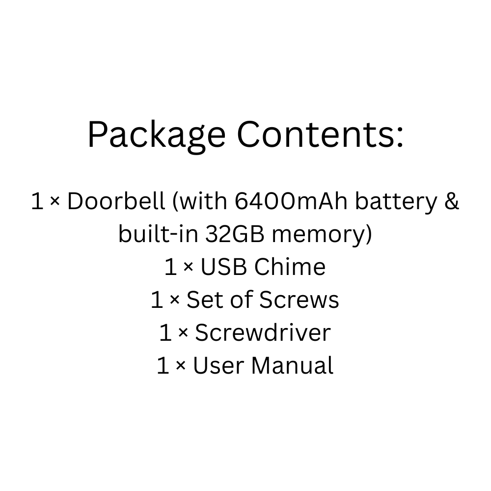 1080P Smart WiFi Doorbell with 32GB Storage, Night Vision, Motion Alerts & Chime