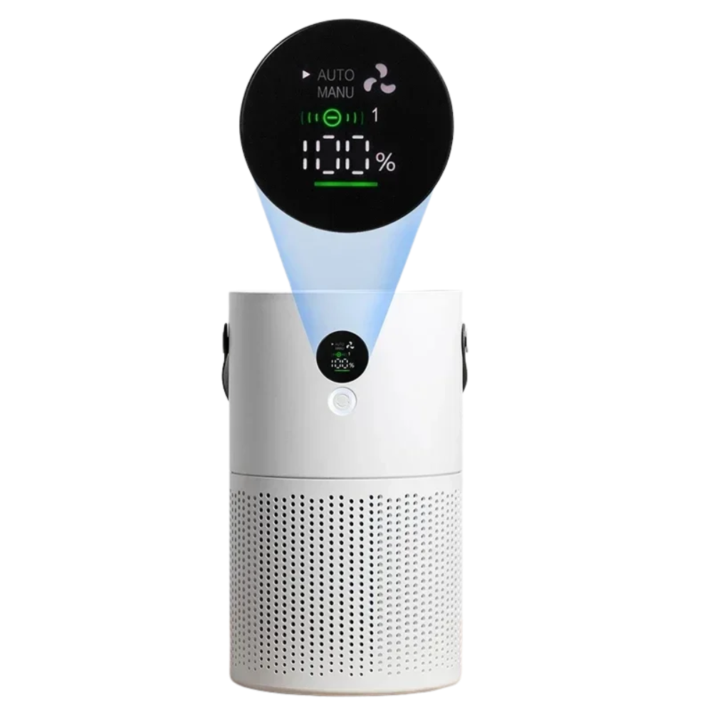 Rechargeable HEPA Air Purifier White Portable, 10000mAh Battery, Low Noise, for Rooms or Travel