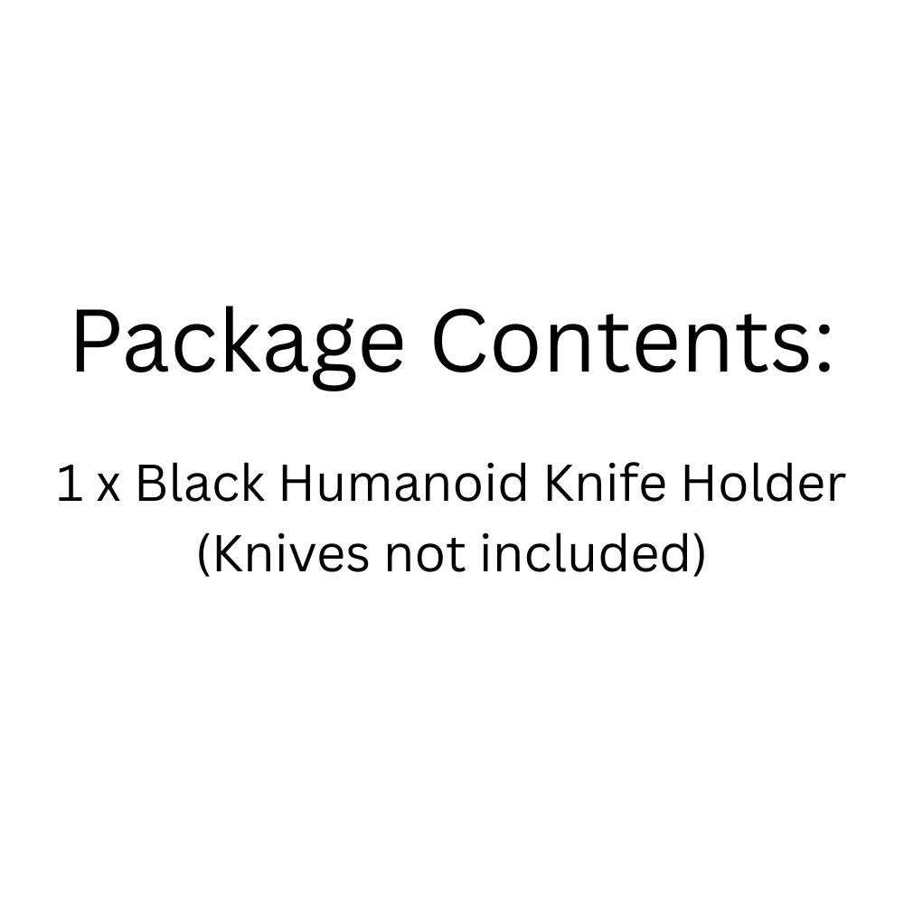 Creative Humanoid Knife Holder 5-Slot Stainless Steel Kitchen Rack in Black Finish