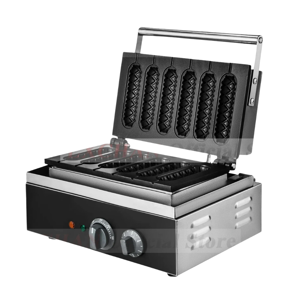 6PCS Electric Waffle & Sausage Maker – Non-Stick Hot Dog & Muffin Grill for Home Use
