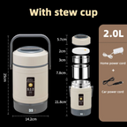 Stainless Steel Electric Food Warmer & Rice Cooker – Double-Layer Design, 12V Car & Home Use