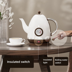 1.5L Cordless Electric Kettle 1500W Stainless Steel with Thermometer, Olive Green-AU