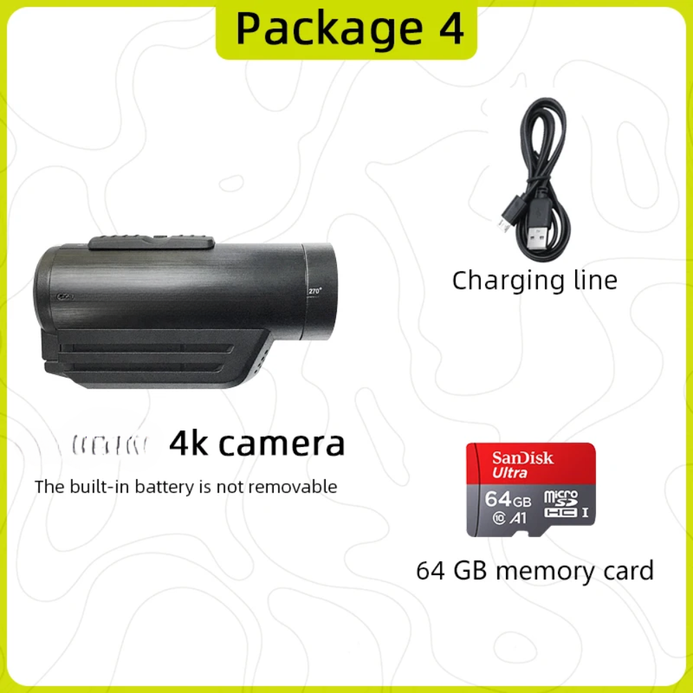 Compact 4K Action Camera – Head Mount POV Cam for Tactical Sports & Travel