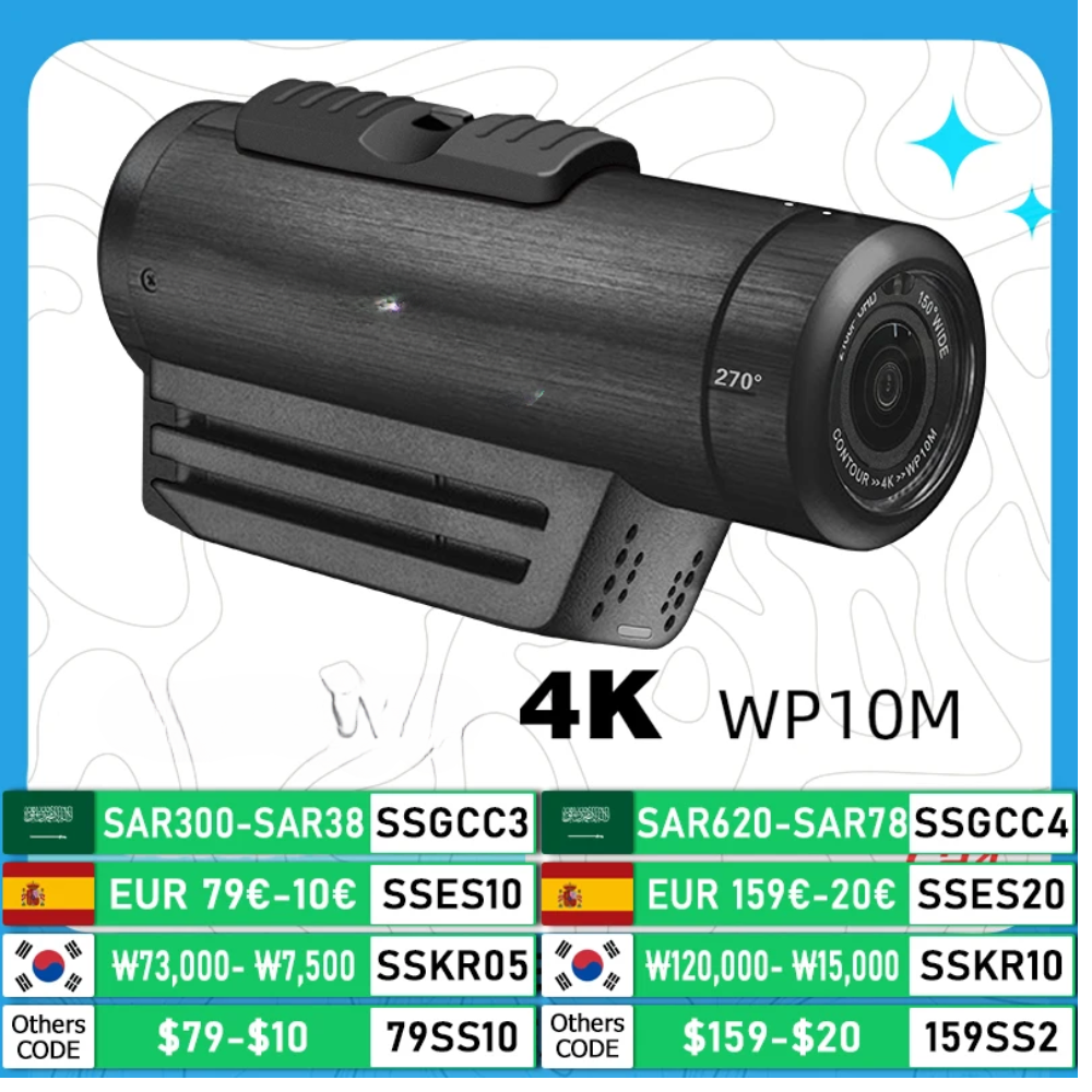 Compact 4K Action Camera – Head Mount POV Cam for Tactical Sports & Travel