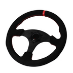 13-Inch Flat Racing Steering Wheel with Suede Grip for Drift Simulators & Car Mods