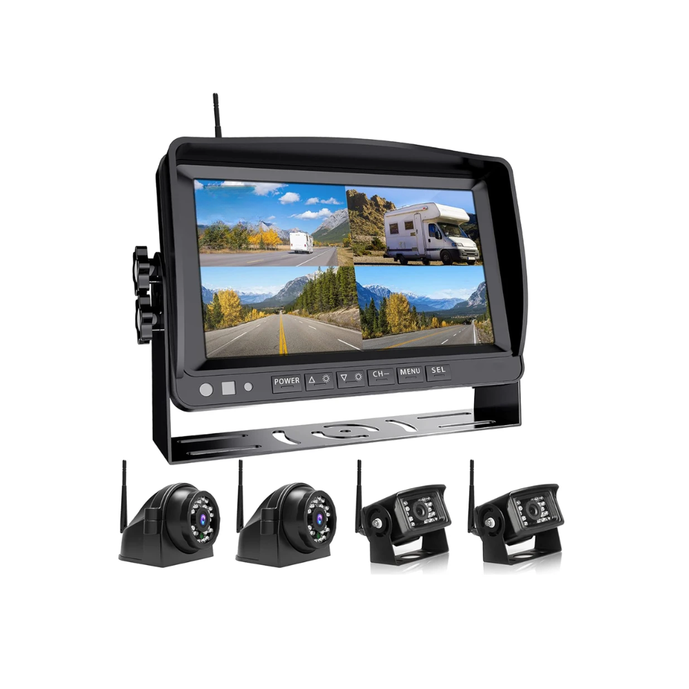 1080p Wireless Camera System with 7" Split-Screen Monitor for RV, Truck or Trailer