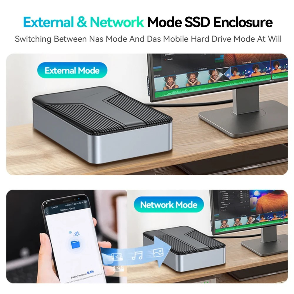 2.5" Diskless NAS Enclosure with App Access