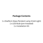 Contemporary Cold Light Pendant Lamp for Living Rooms 25cm