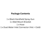 Concealed Dual-Temperature Bathroom Jet Spray Nozzle in Black