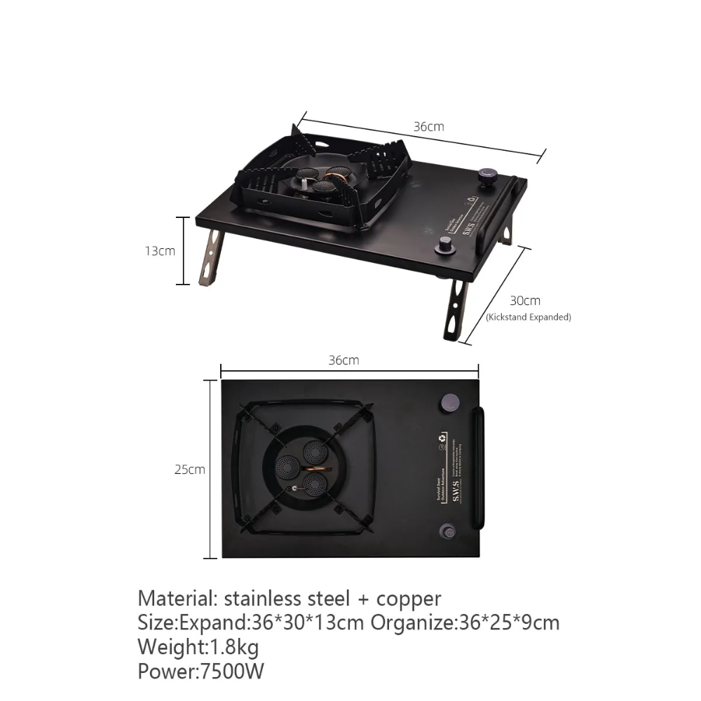 Aluminium Alloy Outdoor Gas Stove Table with Triple Burners