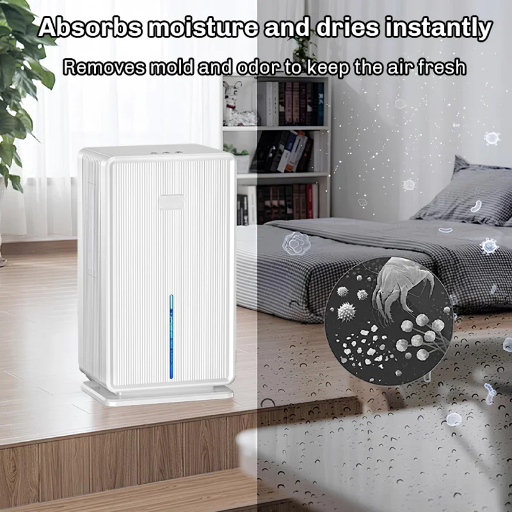 Portable Electric Dehumidifier with Anion Purification – 3L Capacity, Quiet Operation for Home & Basement