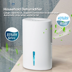 Compact 2L Air Dehumidifier with Sleep Mode for Bedroom, Bathroom & Office