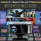 4K UHD Home Theater Projector with 3000 ANSI Lumens, Auto Focus, and Android 12