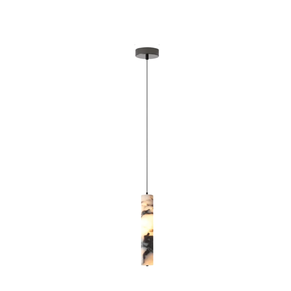 Modern Marble Cylinder Pendant Light with LED for Bedroom or Living Room