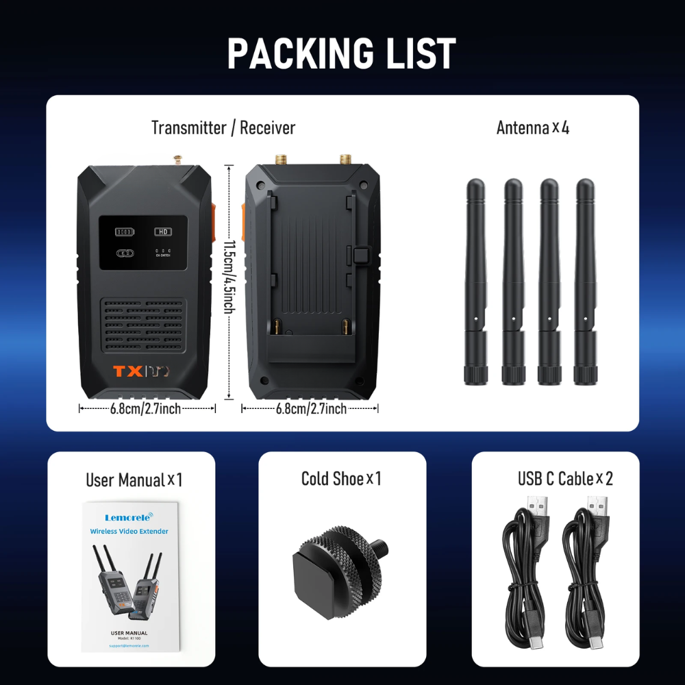 1080p 60Hz Wireless HDMI Transceiver and Receiver for Laptop to TV, Projector or Monitor