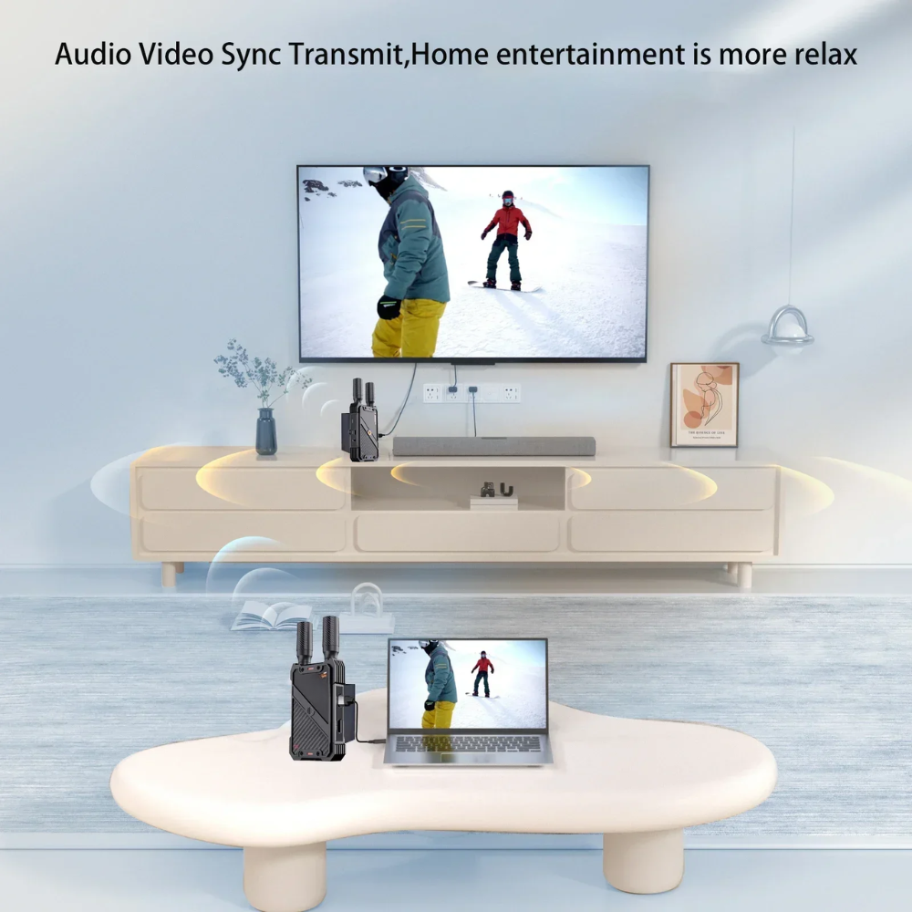 1080P 5G Wireless HDMI Extender with Ultra-Low 0.05s Latency for TV, Monitor, and Projector