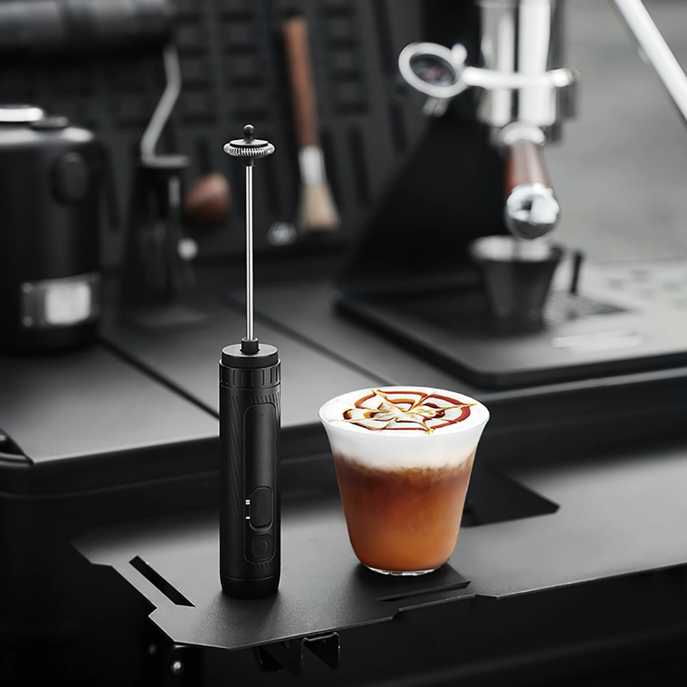 USB Rechargeable Handheld Milk Foamer 2-Speed Electric Frother for Home, Café, or Office