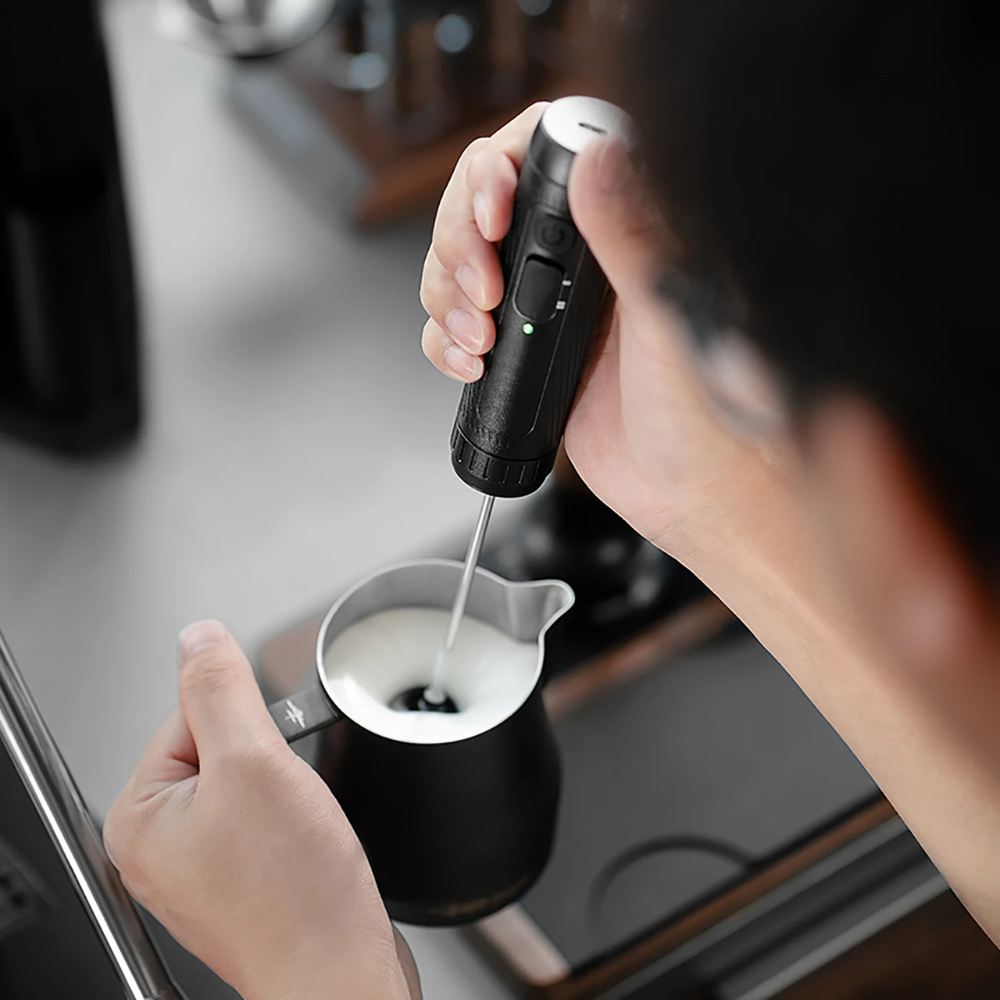 USB Rechargeable Handheld Milk Foamer 2-Speed Electric Frother for Home, Café, or Office