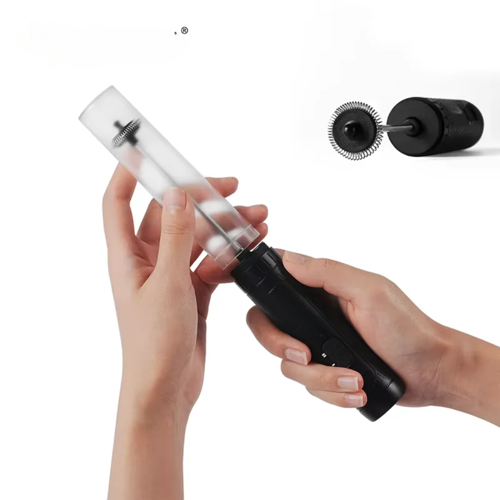 USB Rechargeable Handheld Milk Foamer 2-Speed Electric Frother for Home, Café, or Office