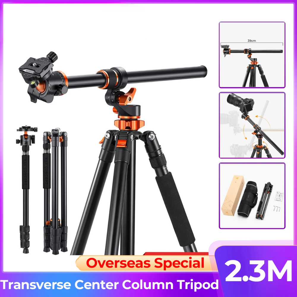 2.3m Aluminum Camera Tripod with 28mm Ball Head & Detachable Monopod