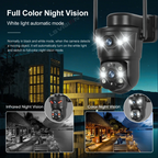 Wireless Outdoor Solar Camera 4G, Dual Lens, PIR Detection, Full-Color Night Vision