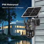 Wireless Outdoor Solar Camera 4G, Dual Lens, PIR Detection, Full-Color Night Vision