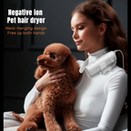 2-in-1 Pet Hair Dryer with Negative Ions for Handheld & Neck Hanging Grooming