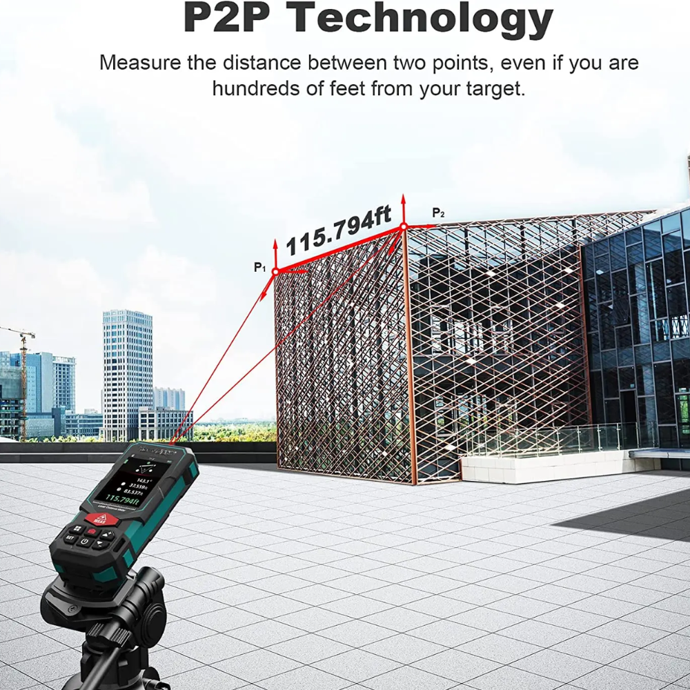 Laser Distance Meter 100m with Camera, Bluetooth & App Connectivity for Outdoor Measuring