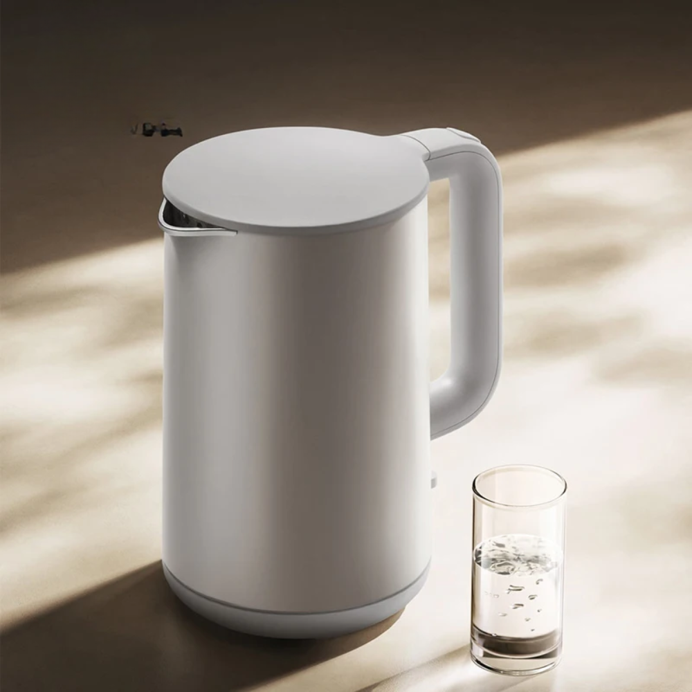 1.7L Electric Kettle with Double Wall, 1800W Fast Boil & 4 Safety Protections