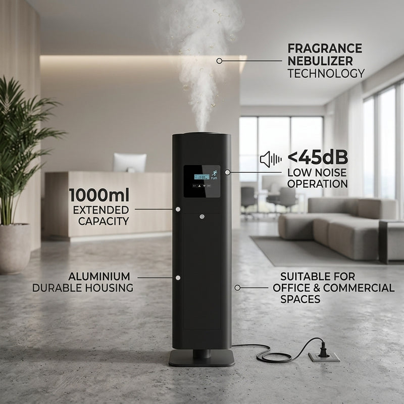 1000ml Fragrance Diffuser with Aluminium Housing, 12V DC Power and Adjustable Nebulizer