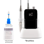 Lightweight Brushless Nail Drill Machine with Octagon Base 35000RPM Salon & Home Use
