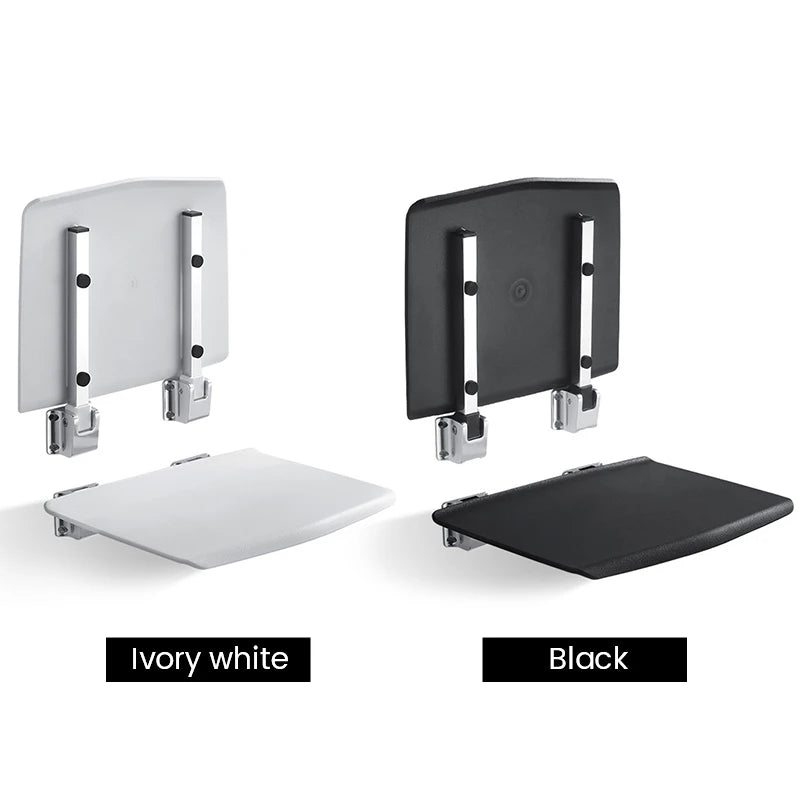 Folding Bathroom Shower Chair with Wall-Mounted Design and 150kg Load Capacity
