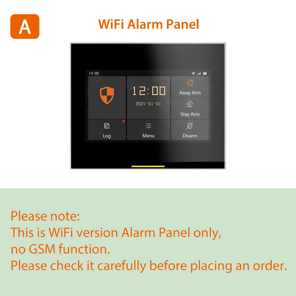 Wireless WiFi Home Alarm System with Touchscreen, Motion Sensor & App Control